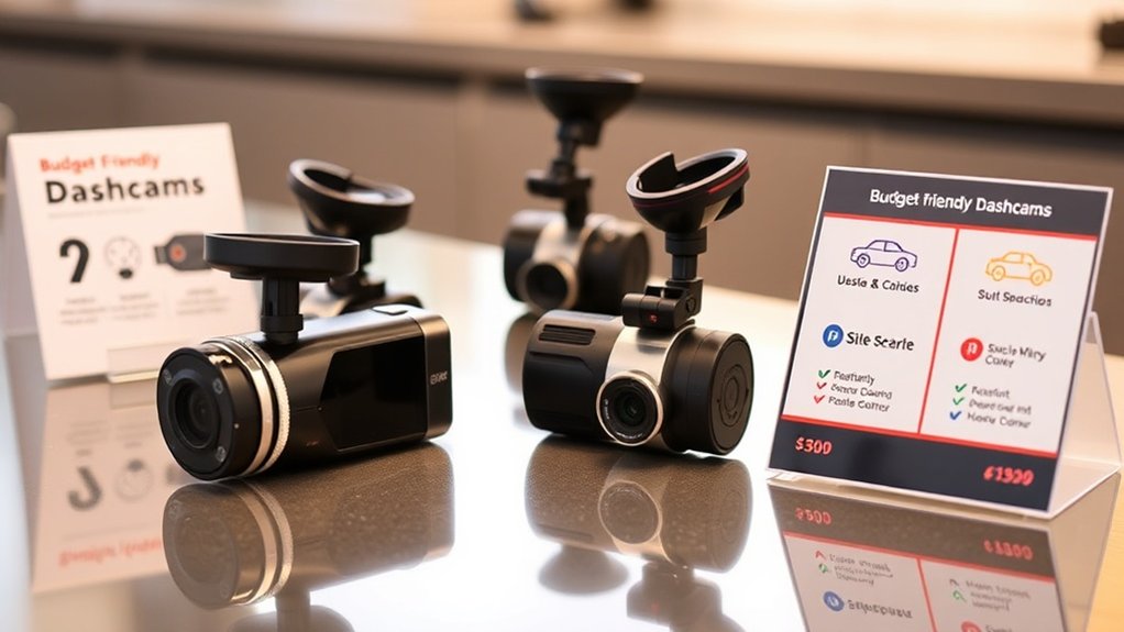 comparaison des fonctionnalités des dashcams économiques