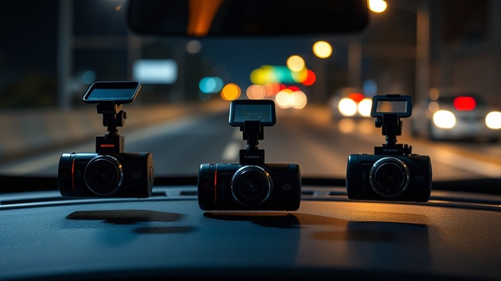 comparaison de dashcam à vision nocturne