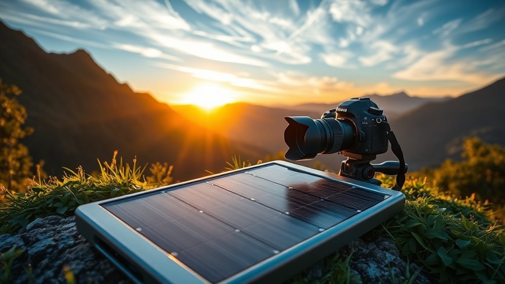 batteries de caméra solaires portables
