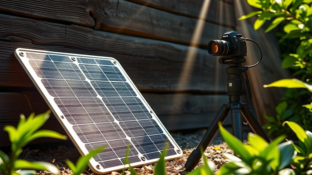 panneaux solaires portables caméras