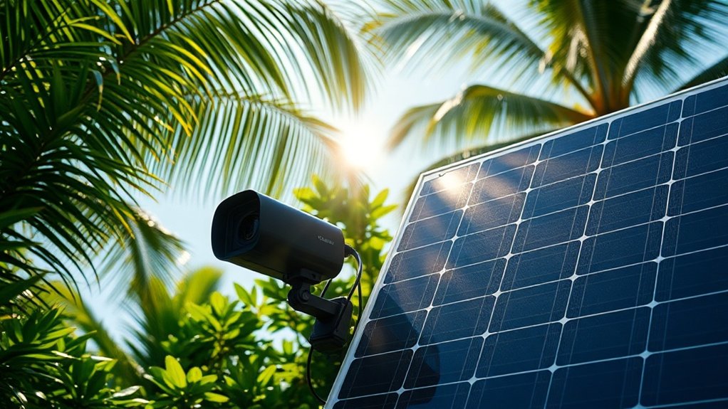 efficacité de la caméra alimentée par énergie solaire