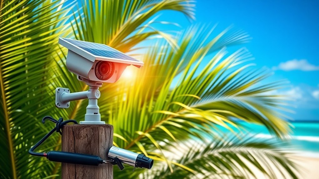 installation de caméra de surveillance solaire