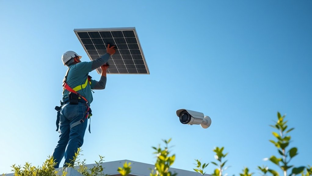 installation de système de surveillance solaire
